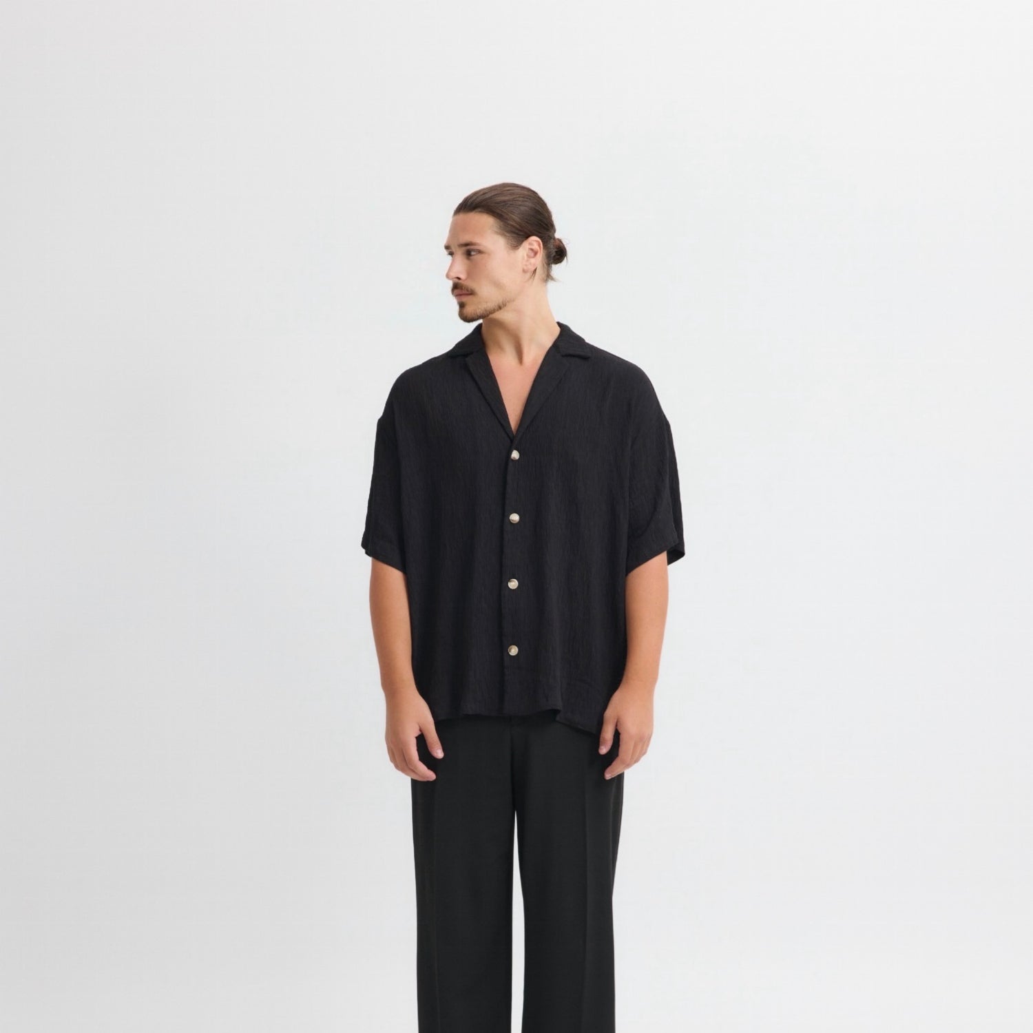 Black Textured Shirt