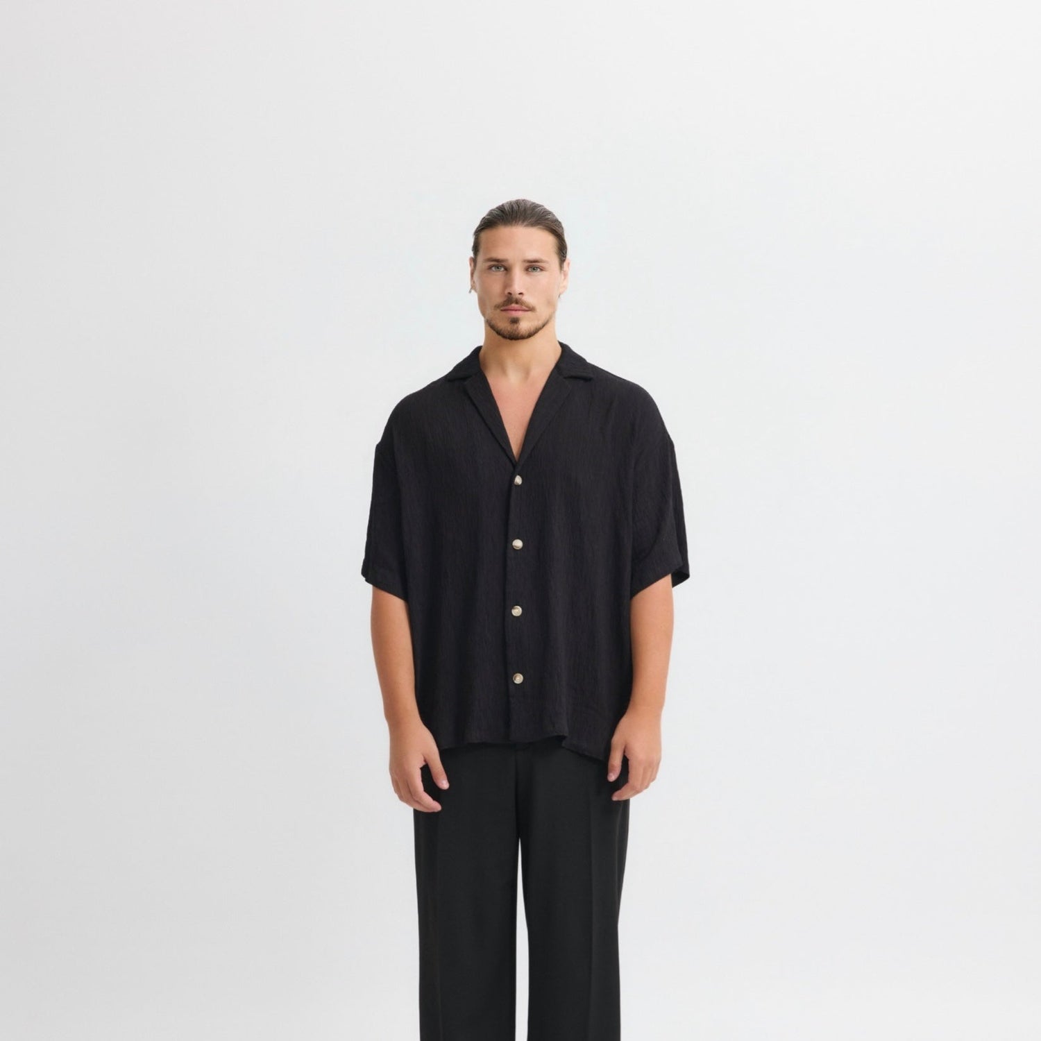 Black Textured Shirt